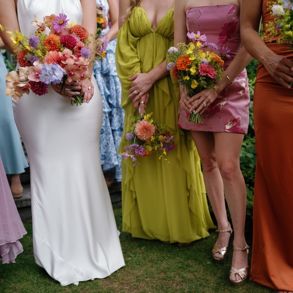 ARRANGE cold shoulder ruffle dress in lime green - Picture 8 of 9